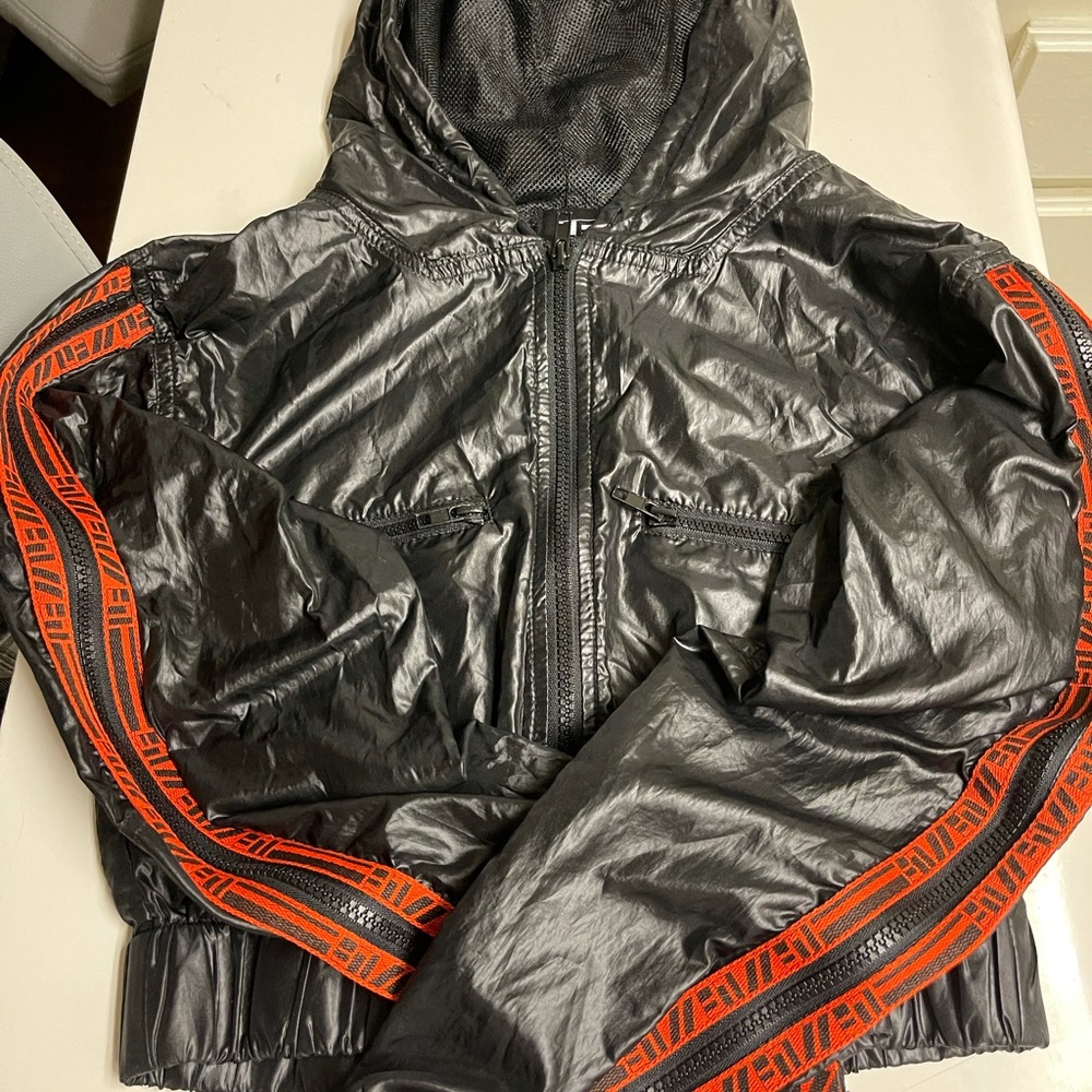 LF The Brand cropped zip wind breaker hoodie